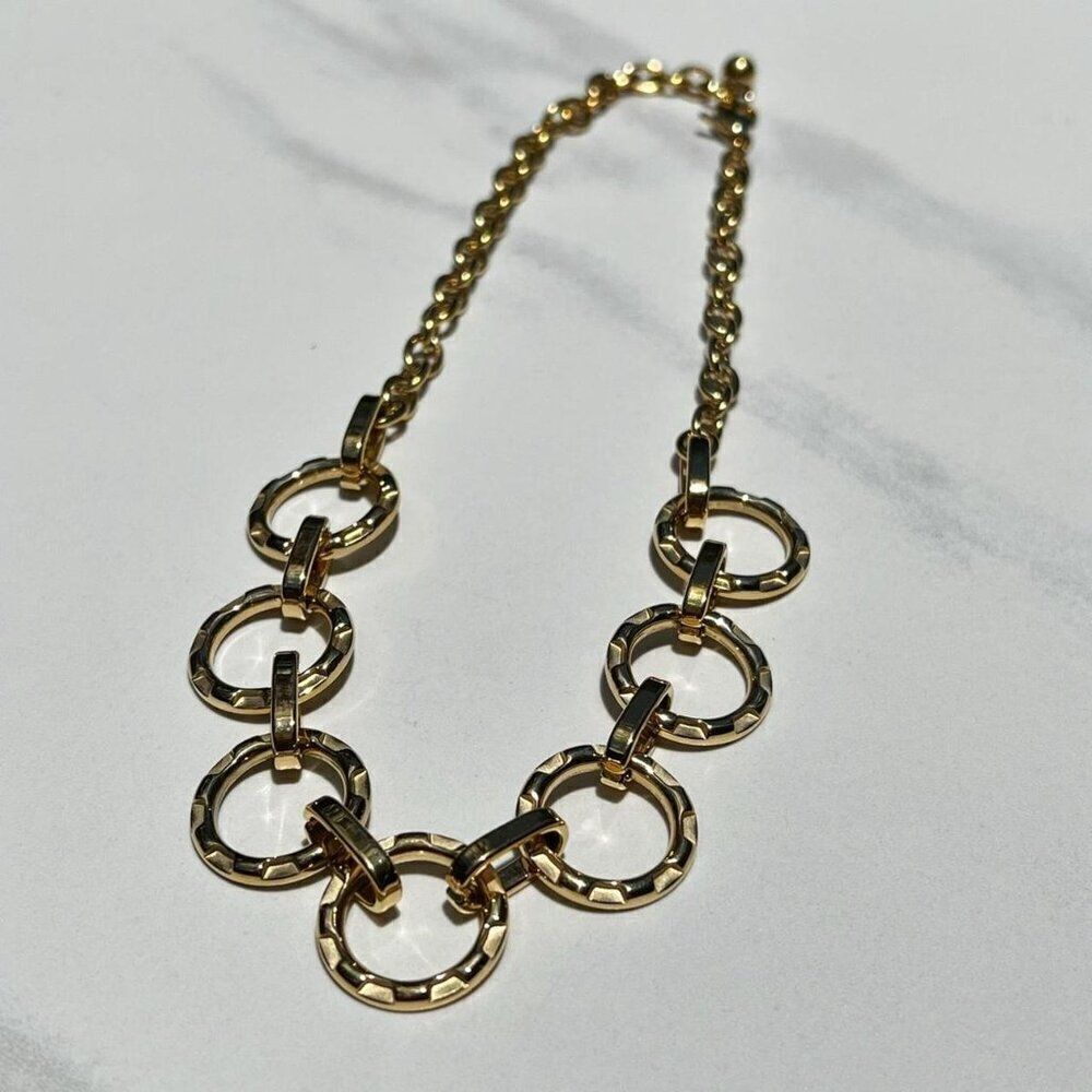 New! “Francesca” Gold Statement Circle Necklace